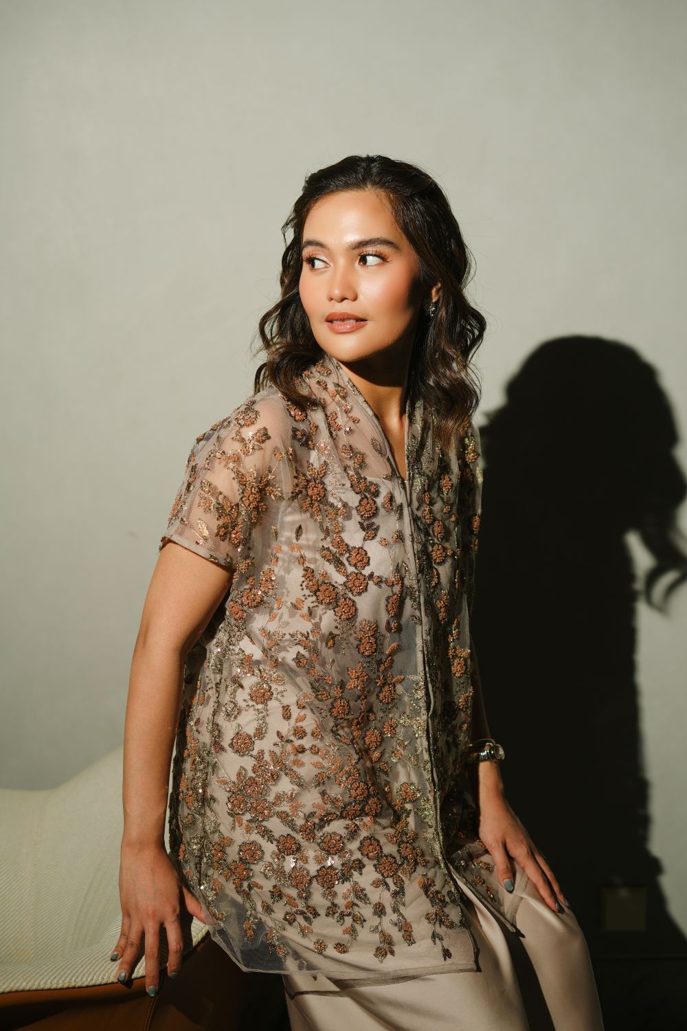 Risha Top in Taupe