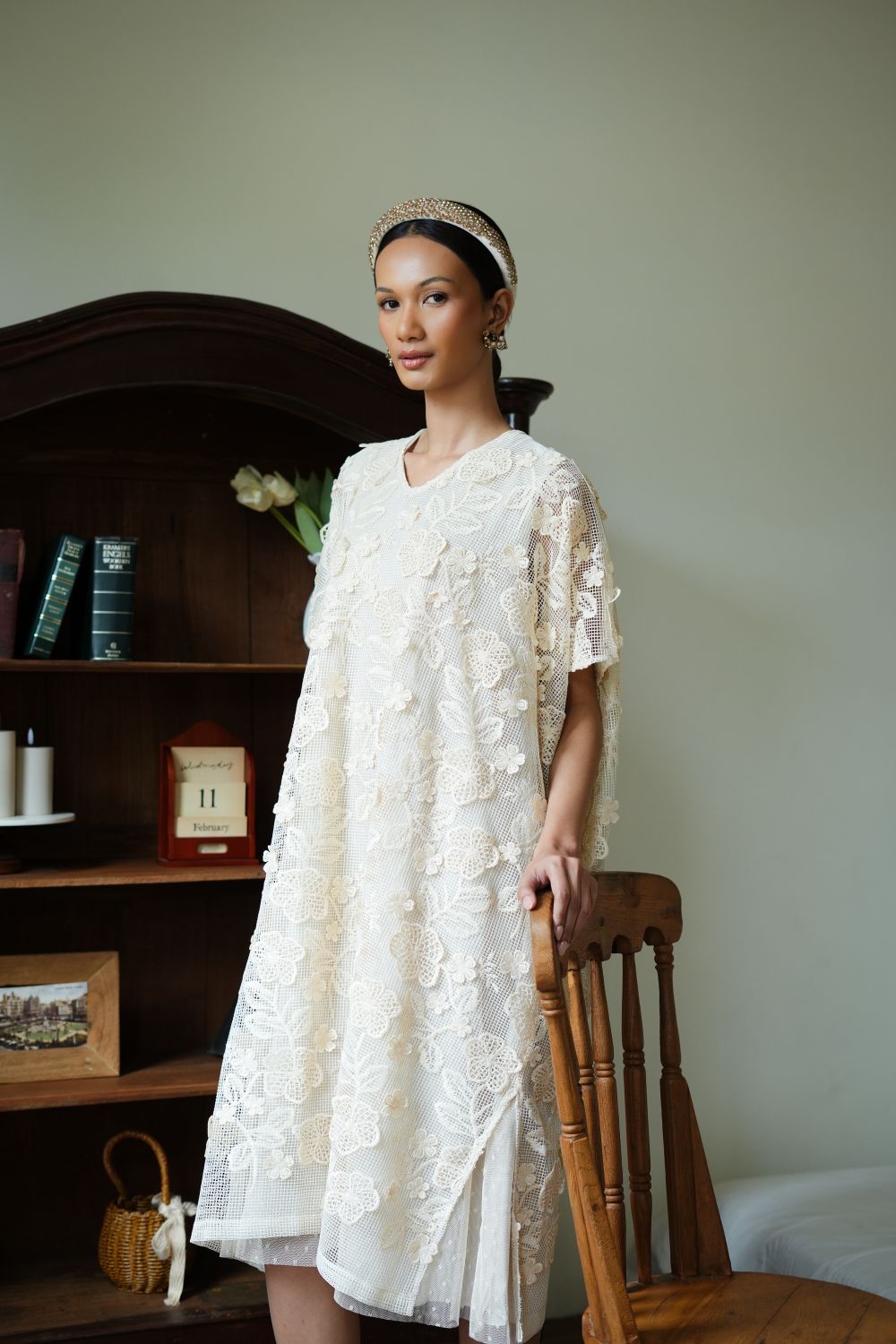 Hazel Dress in Ivory