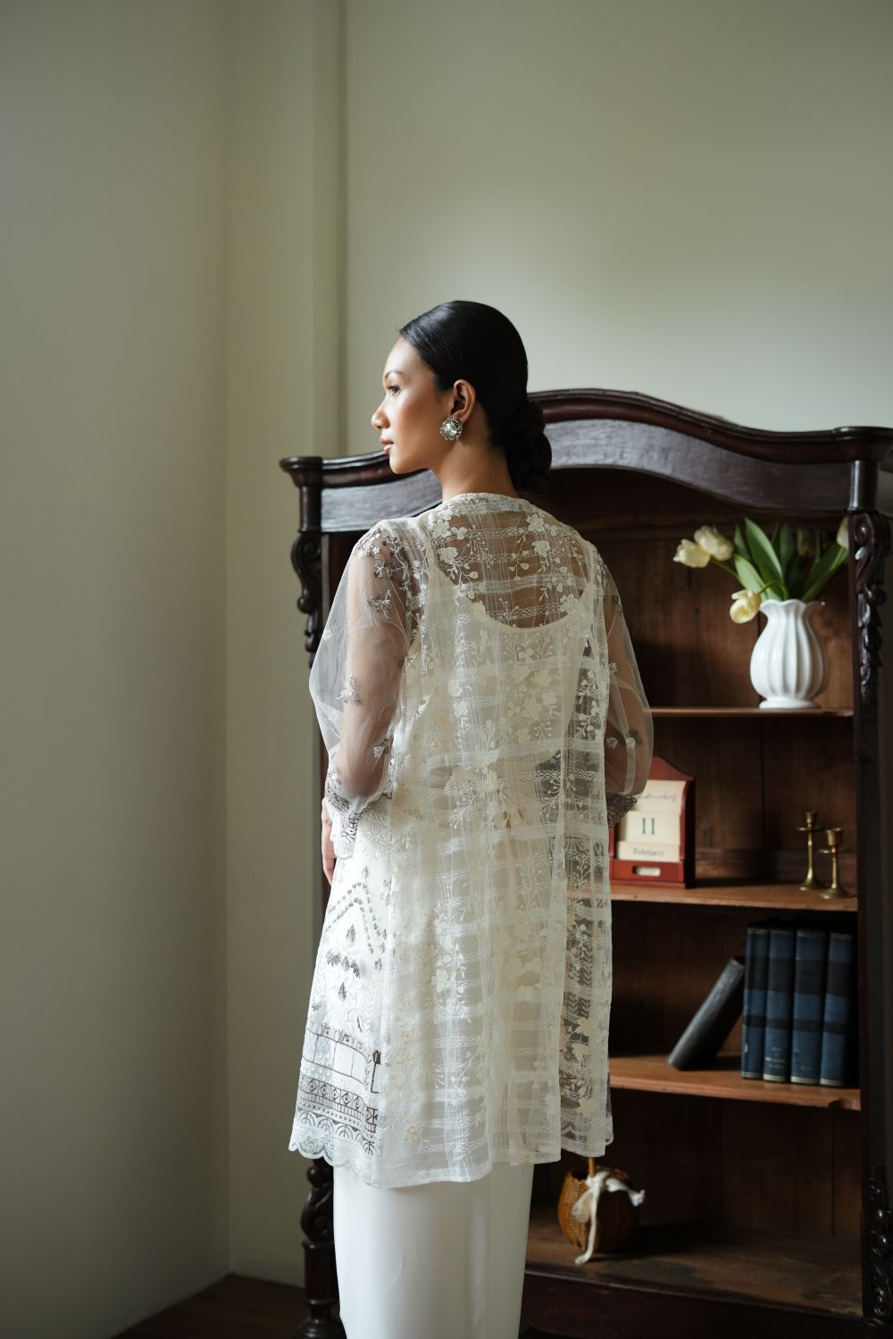 Peony Tunic Dress in White