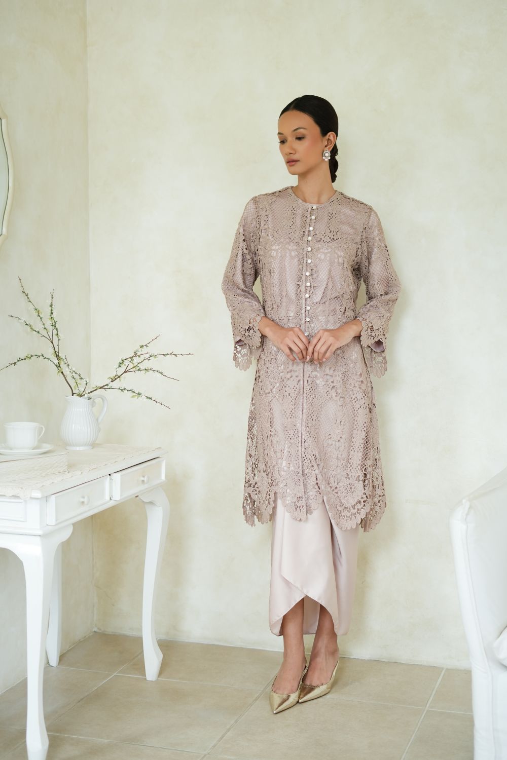 Lune Long Outer Top in Mocca