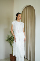 Aleena Long Outer in White