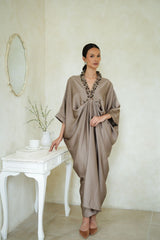 Hania Kaftan Dress in Dark Brown