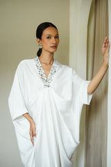 Hania Kaftan Dress in White