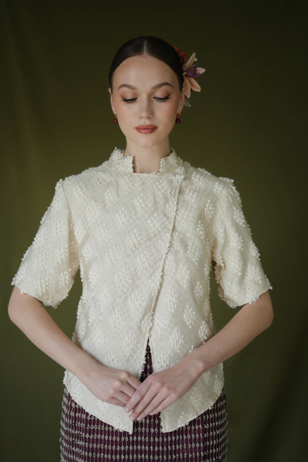 Lantari Kebaya Top in Light Cream