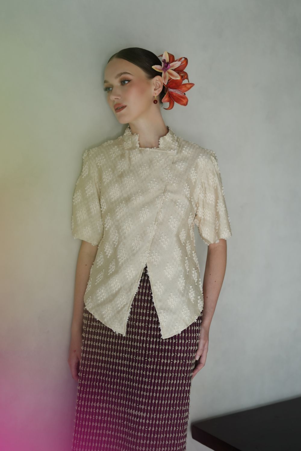 Lantari Kebaya Top in Light Cream