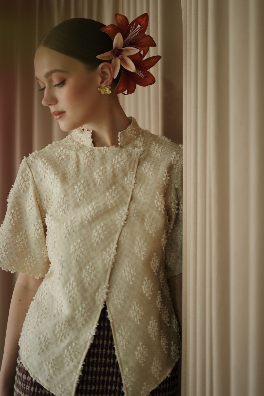 Lantari Kebaya Top in Light Cream