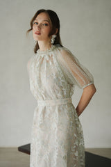 Luna Dress in Ivory Blue
