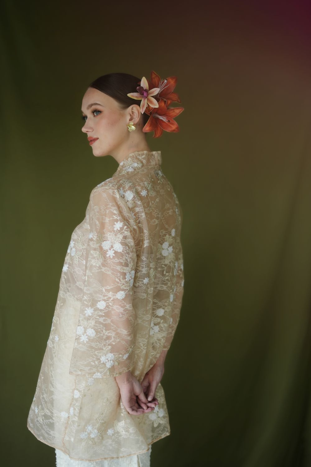 Rehana Kebaya Top in Gold