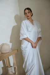 Zahra Kaftan Dress in Off White