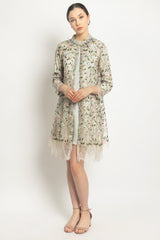 Dindy Outer Tunic in Flowery Cream Green