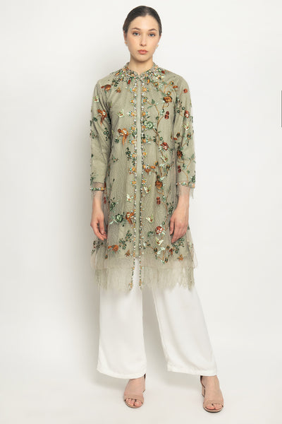 Dindy Outer Tunic in Flowery Green