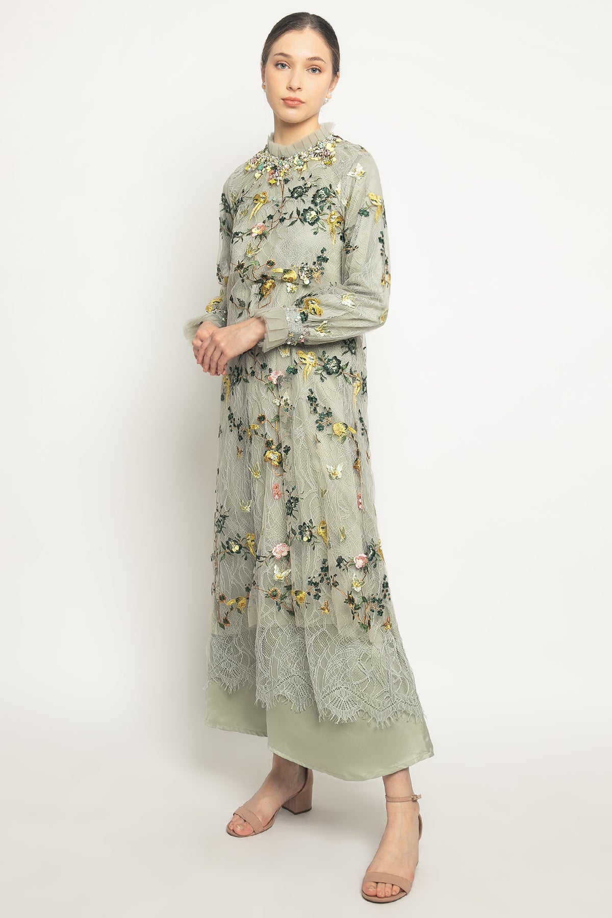 Elmiraa Dress in Flowery Sage