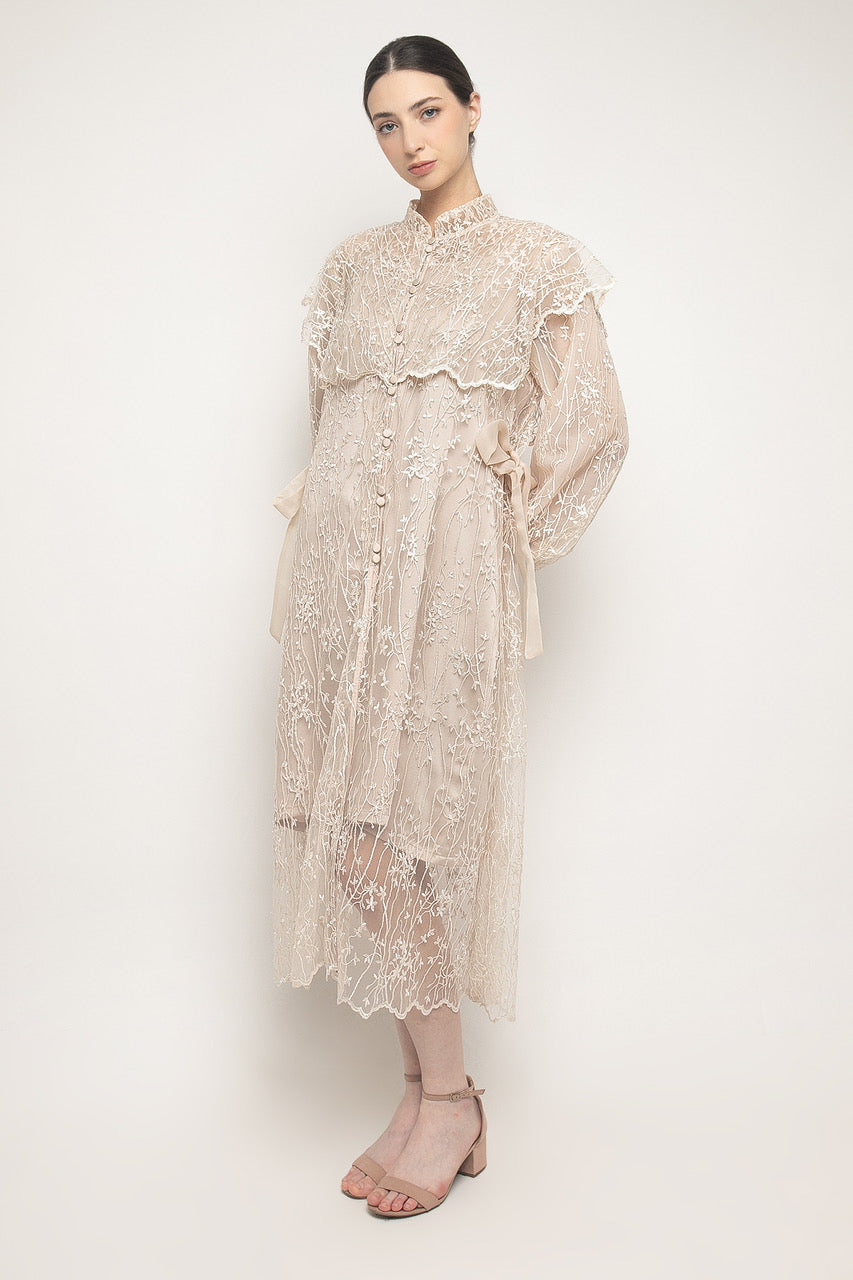 Aluna Vest Dress in Cream