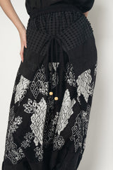 Nirmala Wrap Pants in Black Mega Mendung