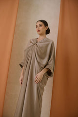 Zahra Kaftan Dress in Dark Nude