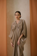 Zahra Kaftan Dress in Dark Nude