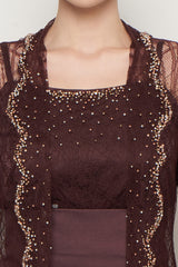 Gamila Kebaya Set in Mahogani