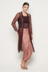 Gamila Kebaya Set in Mahogani