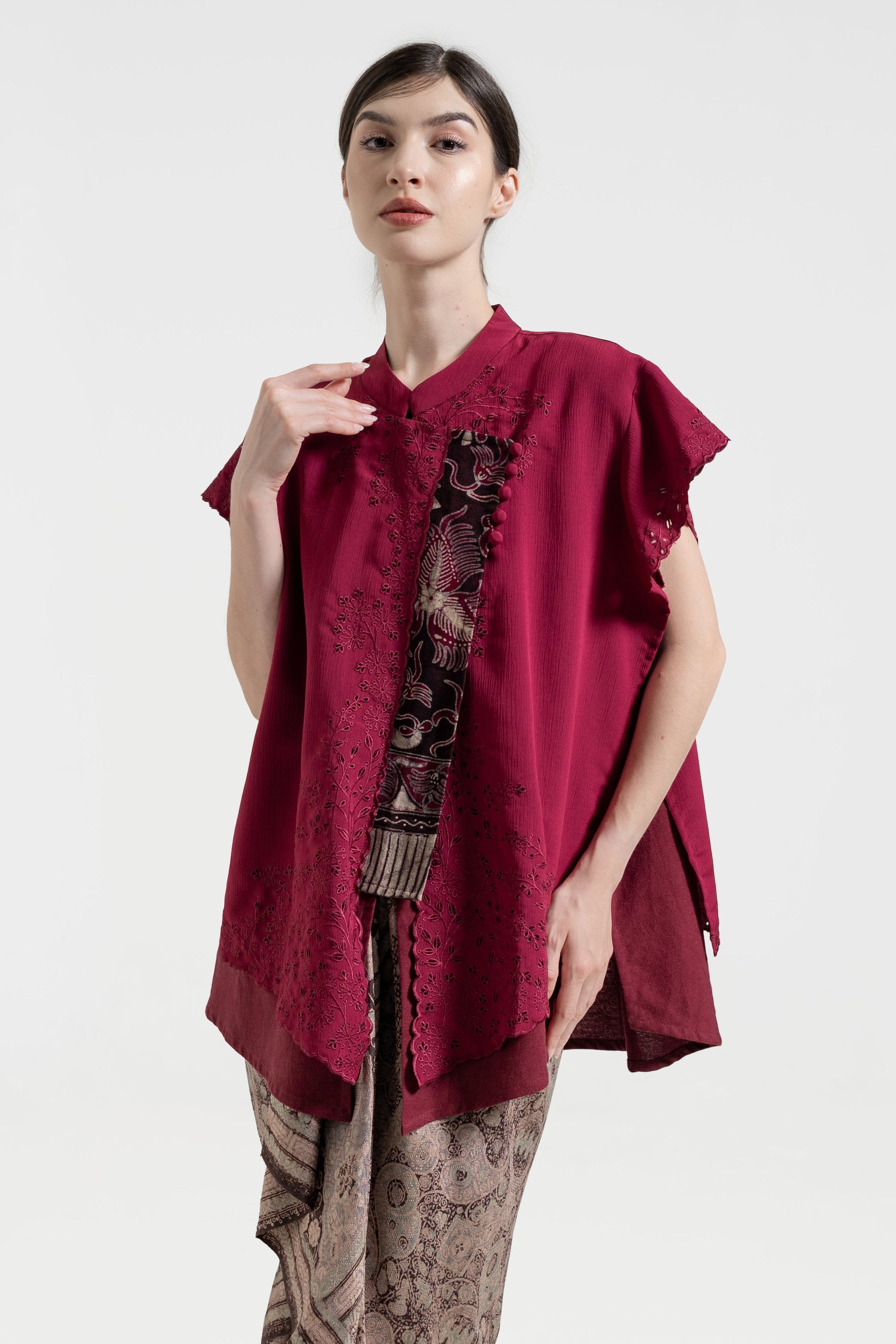 Anvita Outer Top in Maroon