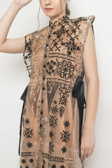 Mulan Dress in Golden and Black