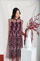 Mayleen Dress in Maroon