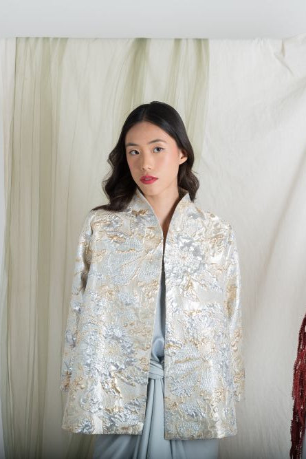 Leona Outer Top in Ivory Gold