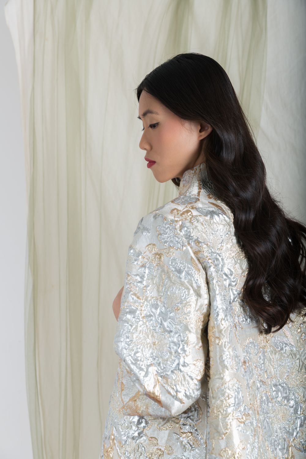 Leona Outer Top in Ivory Gold