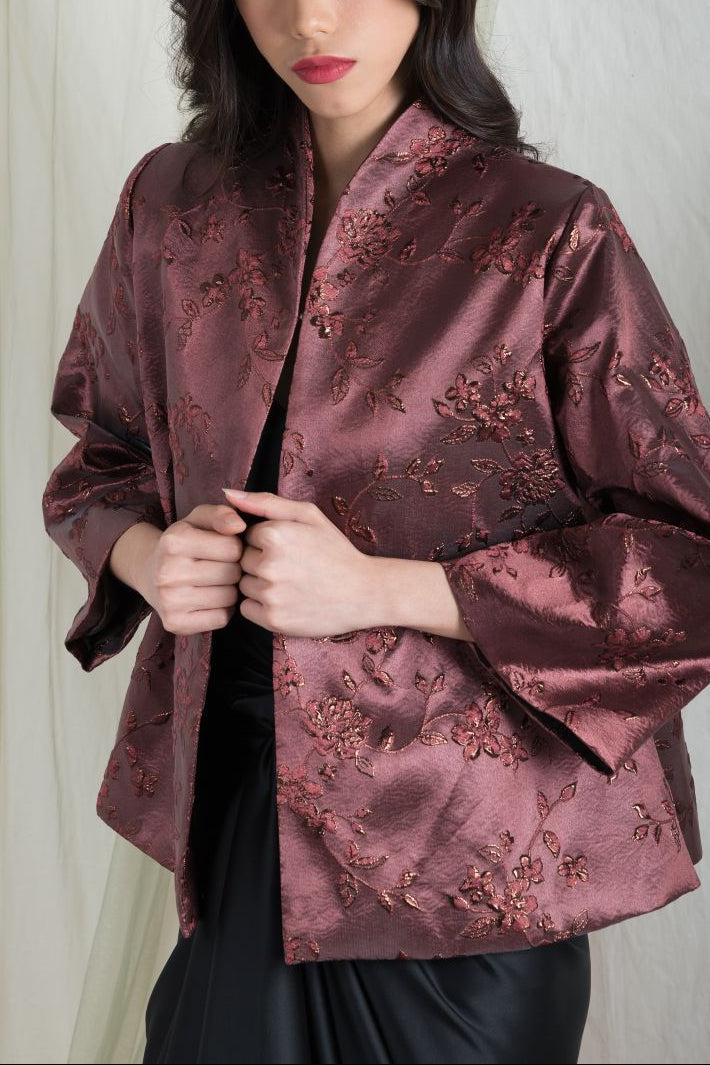 Leona Outer Top in Maroon