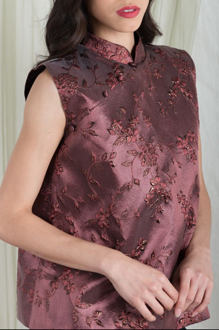 Claire Top in Maroon