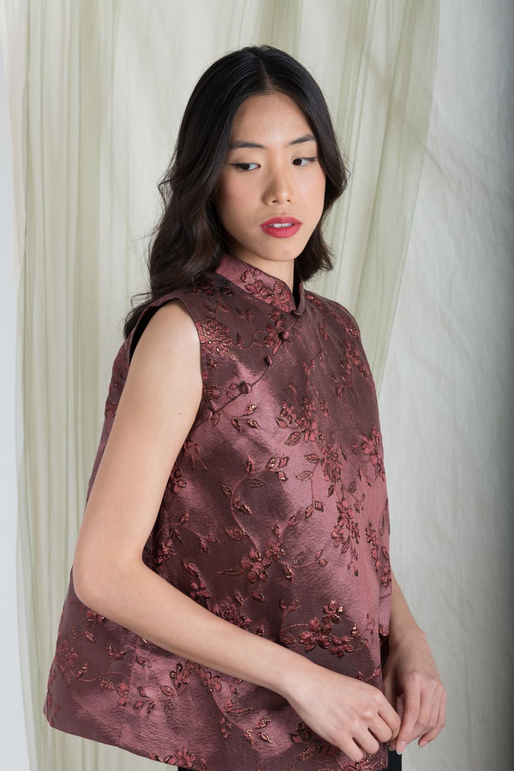 Claire Top in Maroon