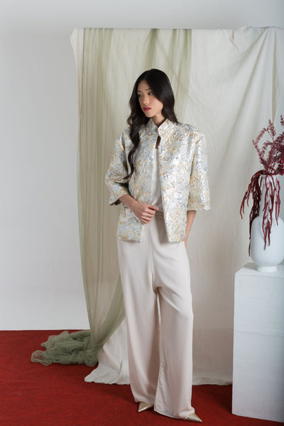 Klaira Outer Top in Ivory Gold