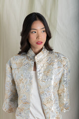 Klaira Outer Top in Ivory Gold