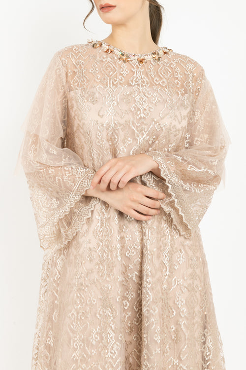 Abella Dress in Peach Nude