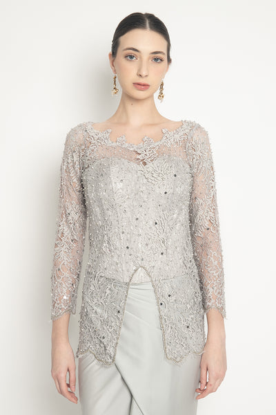 Santia Kebaya Top in Grey