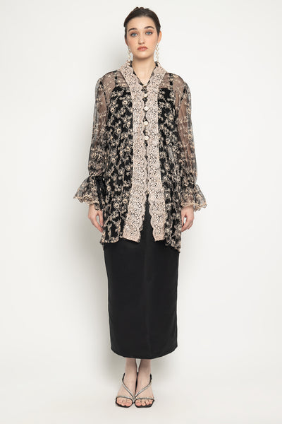 Syaqilla Kebaya Top in Black