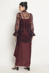 Yeva Kebaya Top in Burgundy