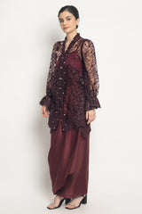 Yeva Kebaya Top in Burgundy