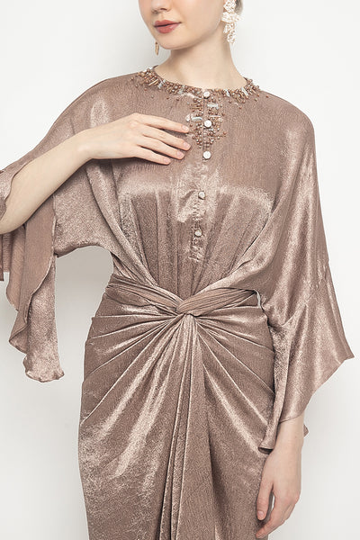 Yumna Ikat Dress in Bronze