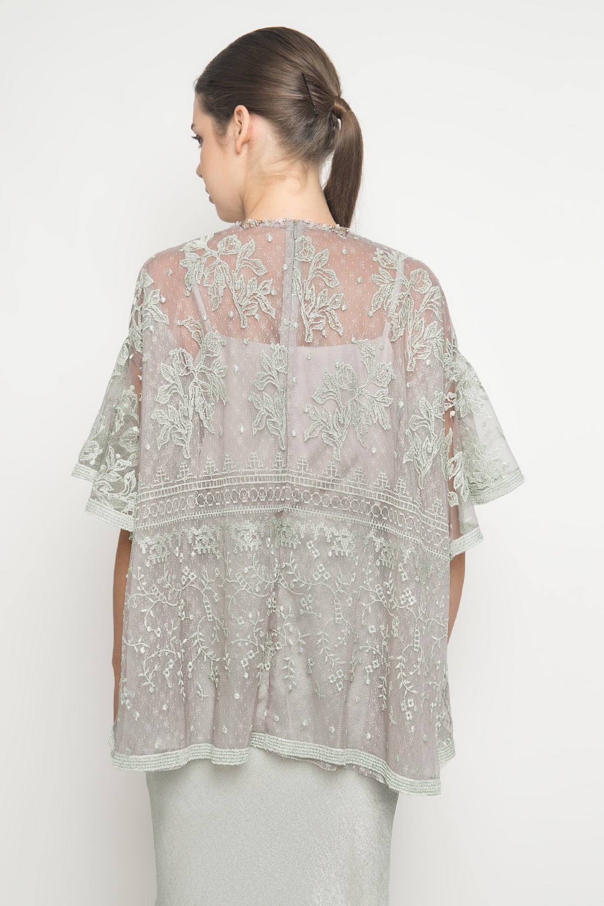 Alanis Embellished Blouse in Tide Water