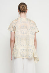 Ming Outer Top in Creme Dusty Blue