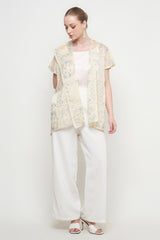 Ming Outer Top in Creme Dusty Blue