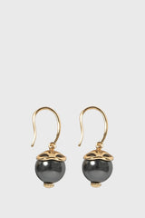 Rhea Earrings in Dark Grey Pearl