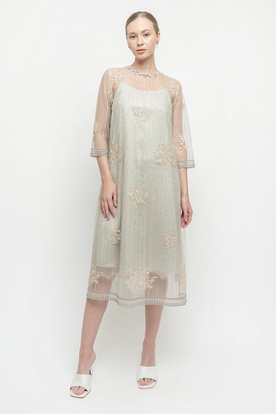 Kinara Chantily Dress Nude Sage