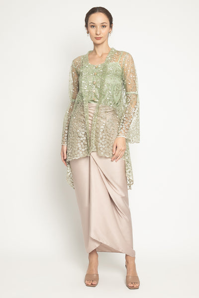 Dafina Kebaya Top in Moss Green