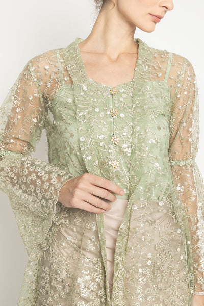 Dafina Kebaya Top in Moss Green