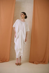 Nabila Kaftan Dress in Off White