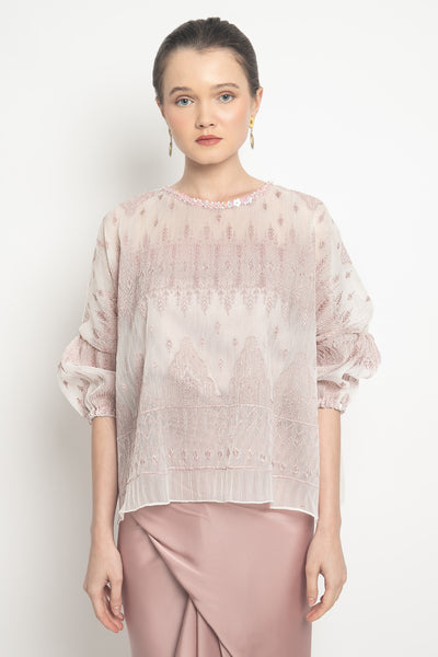 Balqees Top in Rose Offwhite