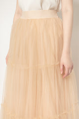 Annabelle Tulle Skirt in Nude Peach