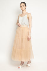 Annabelle Tulle Skirt in Nude Peach