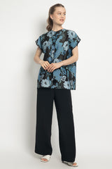 Leora Shirt in Black and Blue